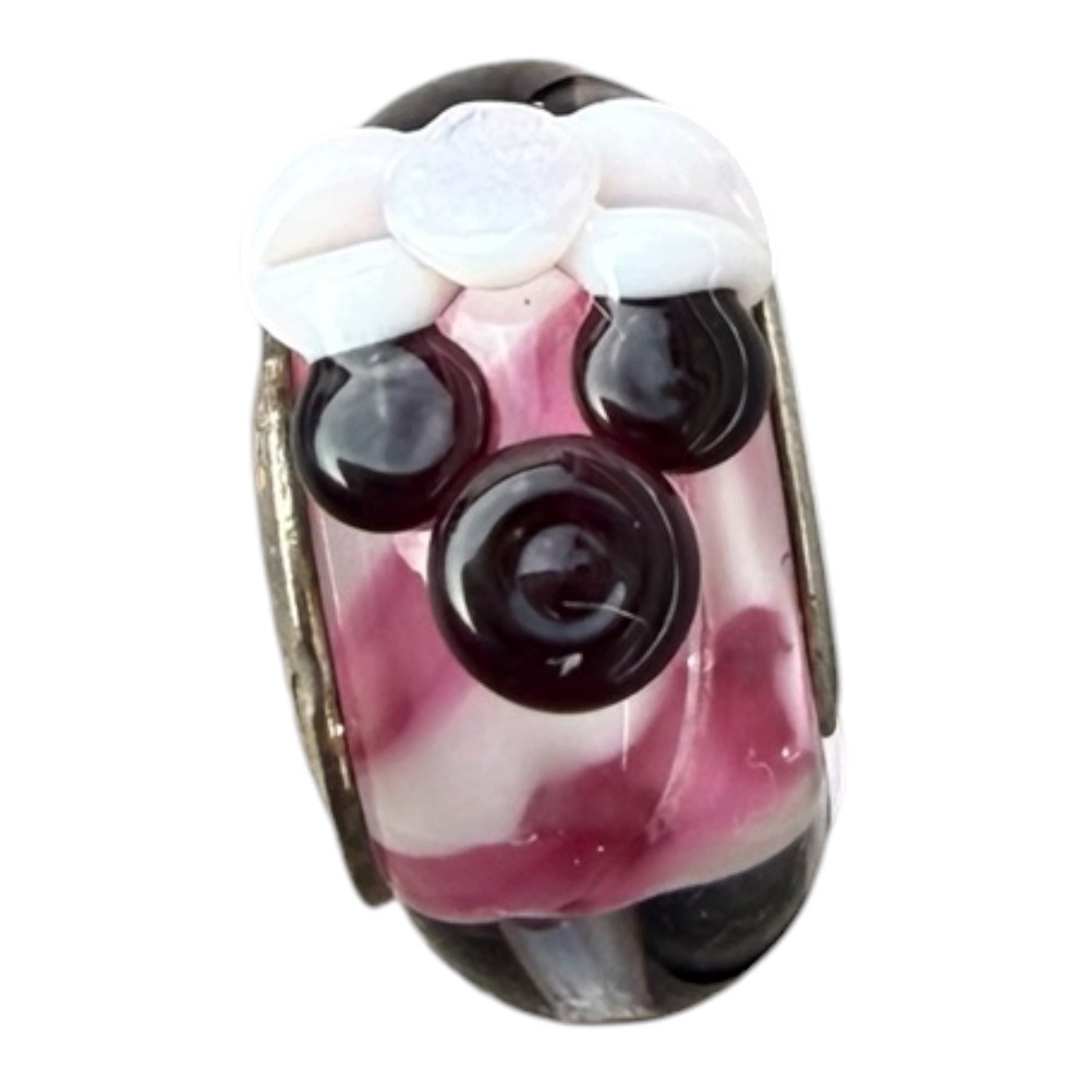 Chamilia Charm Bead Unisex OS Pink Good Minnie Mouse Murano Glass 925 Silver